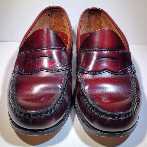 VINTAGE GH BASS BURGANDY PENNY LOAFERS...MADE IN USA...1990...IN ORIGANAL BOX main image 5
